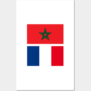 Morocco and France Flag Posters and Art